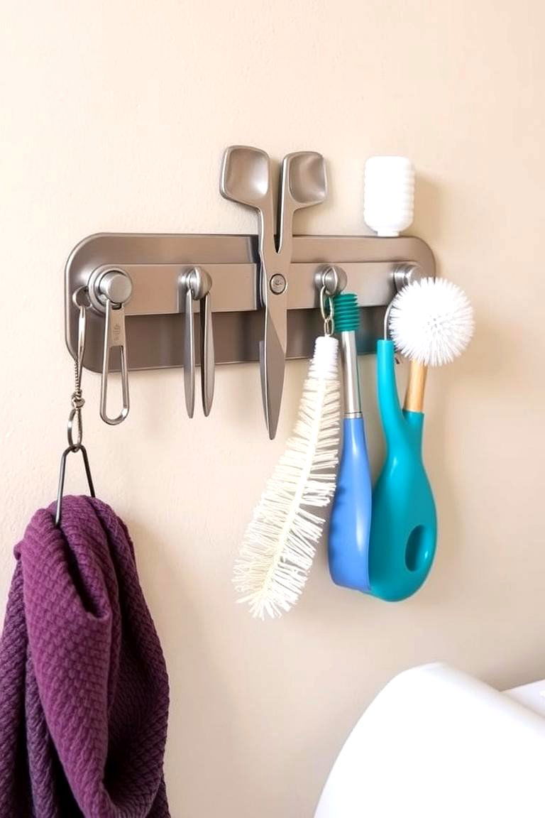 Use Magnetic Strips for Small Tools - 24 Laundry Room Storage Ideas