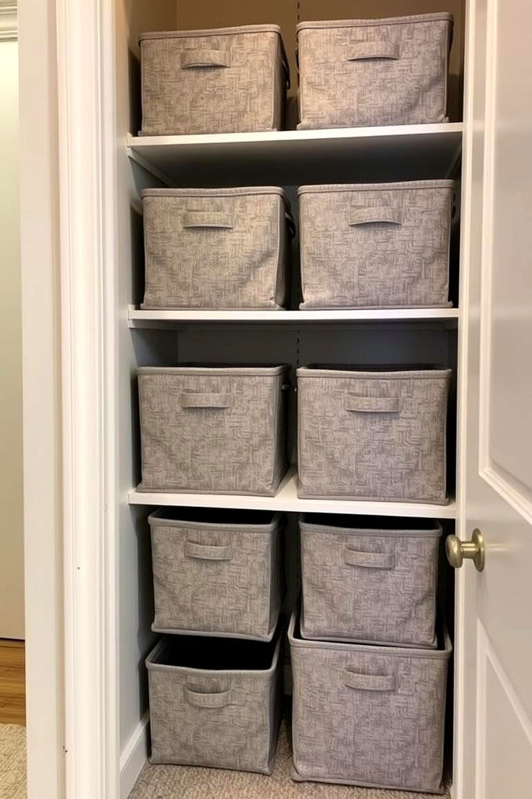 Use Matching Containers - 24 Hall Closet Organization Ideas