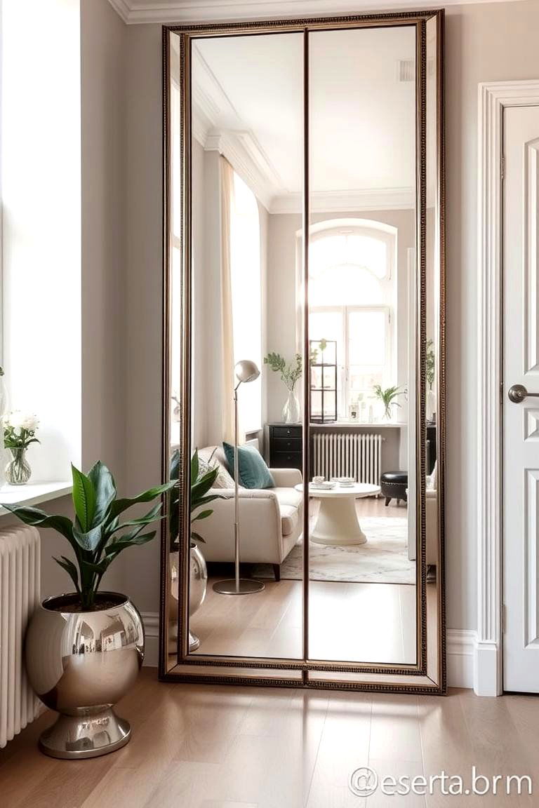 Use Mirrors to Enhance Spaciousness - 24 small apartment decorating ideas