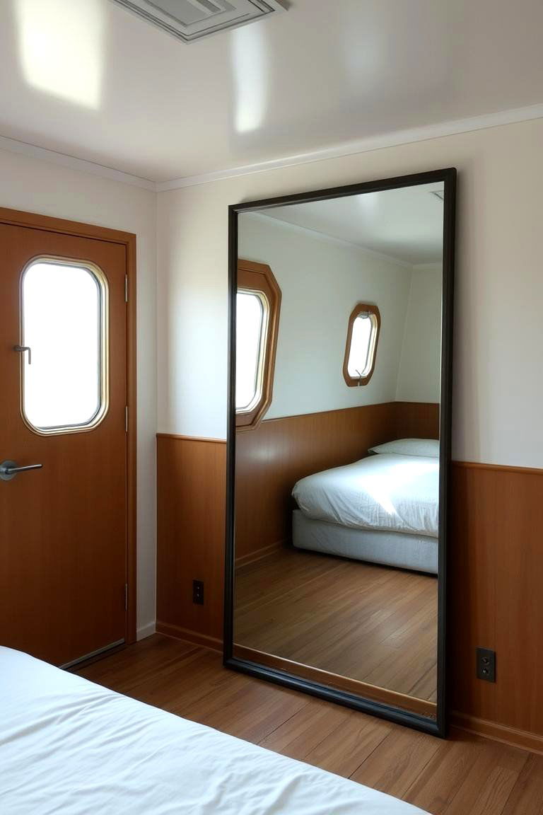 Use Mirrors to Enhance the Sense of Space - 24 One Room Cabin Interior Design Ideas