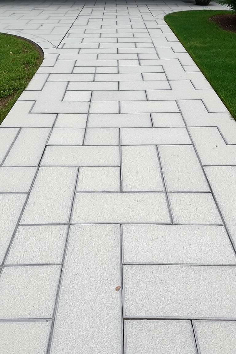 Use Modern Concrete Pavers - 24 Driveway Landscape Ideas
