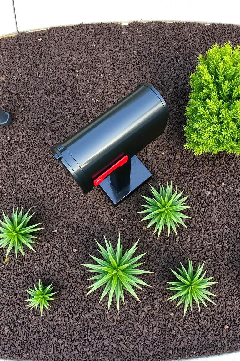Use Mulch for a Polished Look - 24 Mailbox Landscaping Ideas