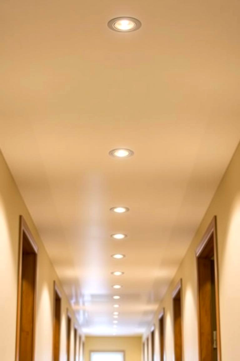 Use Multi Point Ceiling Lights - 24 Narrow Hallway Lighting Ideas