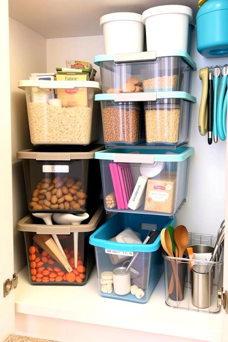 Use Multi Purpose Storage Bins for Flexibility - 24 Larder Cupboard and Pantry Ideas for Your Kitchen