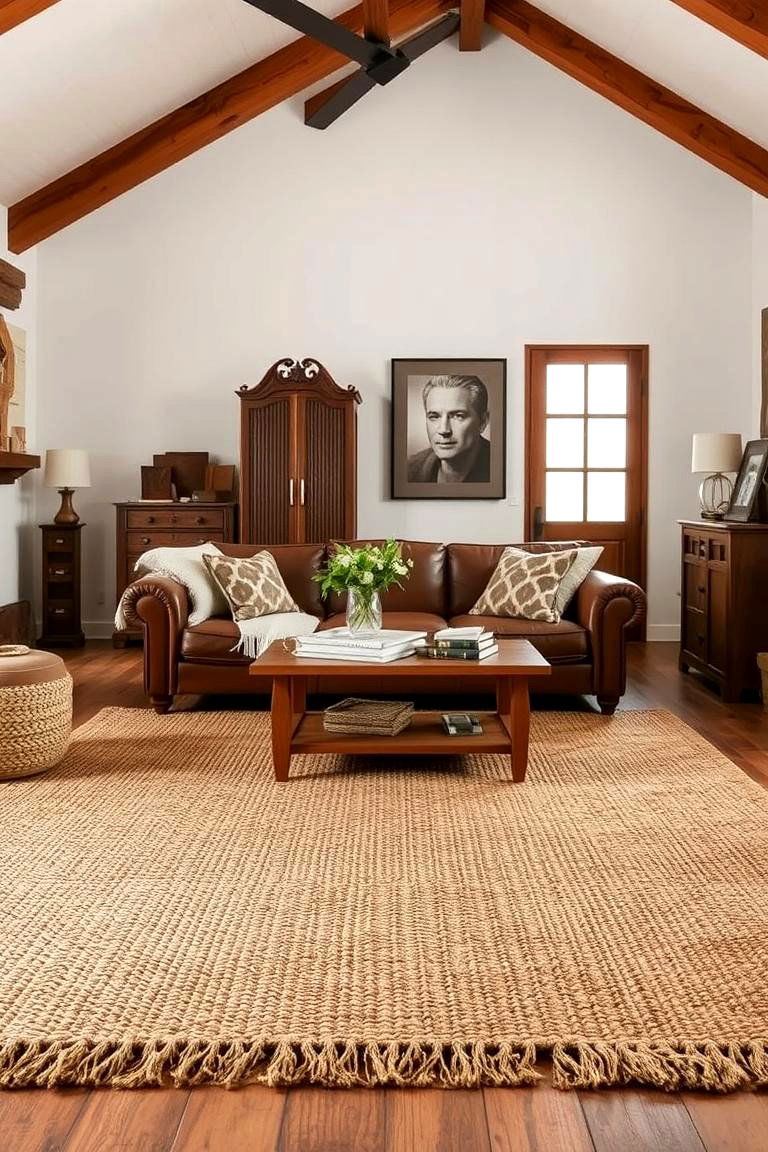 Use Natural Fiber Rugs - 24 Western Living Room Ideas