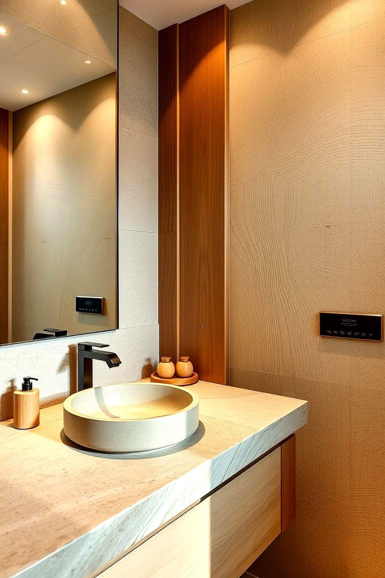 Use Natural Materials for a Warm Feel - 24 Bathroom Remodel Ideas