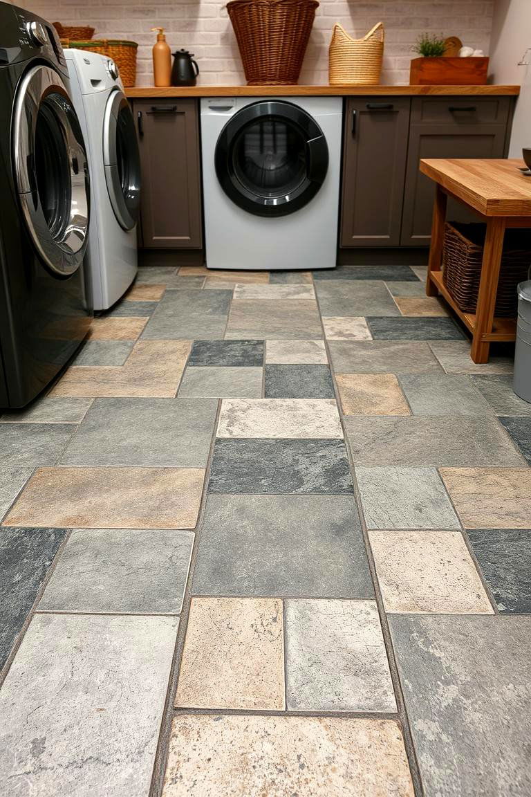 Use Natural Stone or Brick Flooring - 24 Rustic Laundry Room Ideas