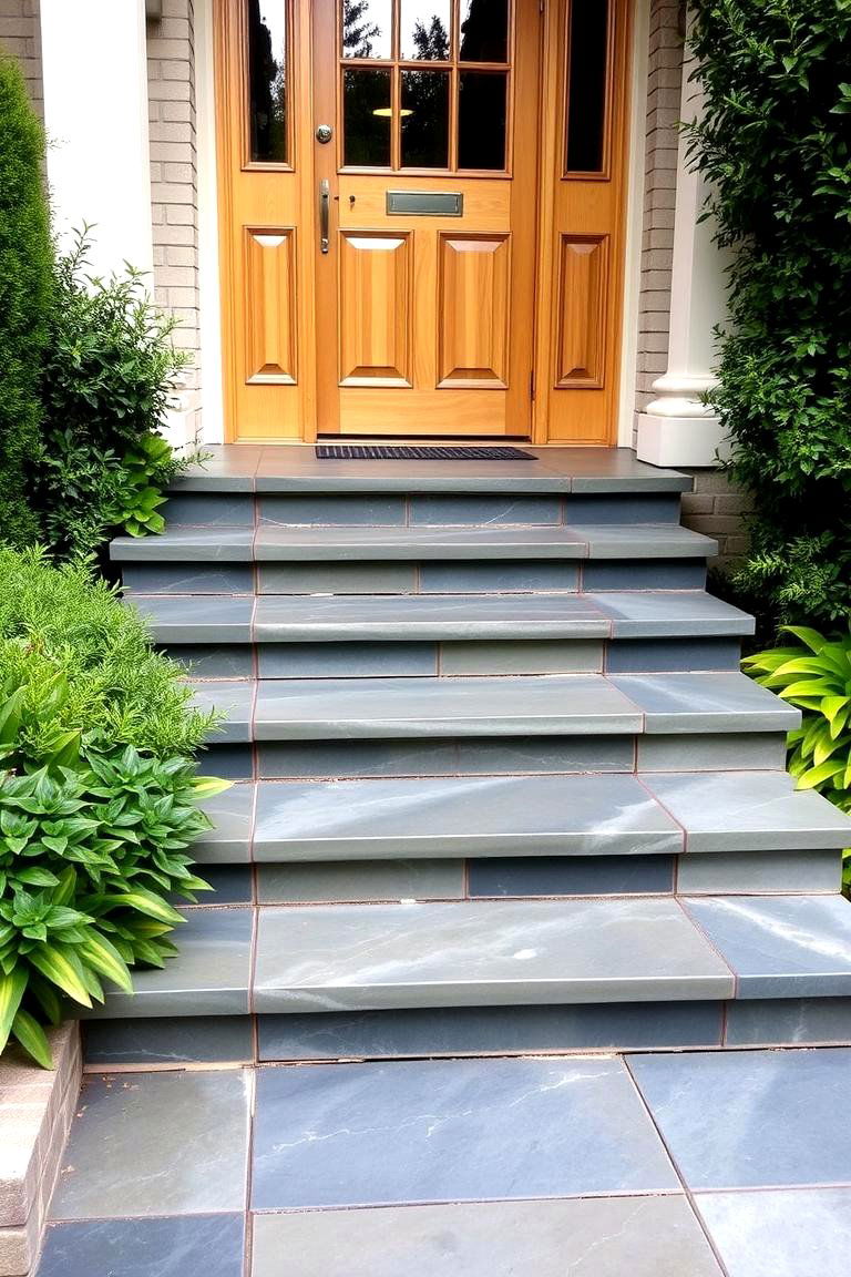 Use Natural Stone - 24 Front Step Ideas