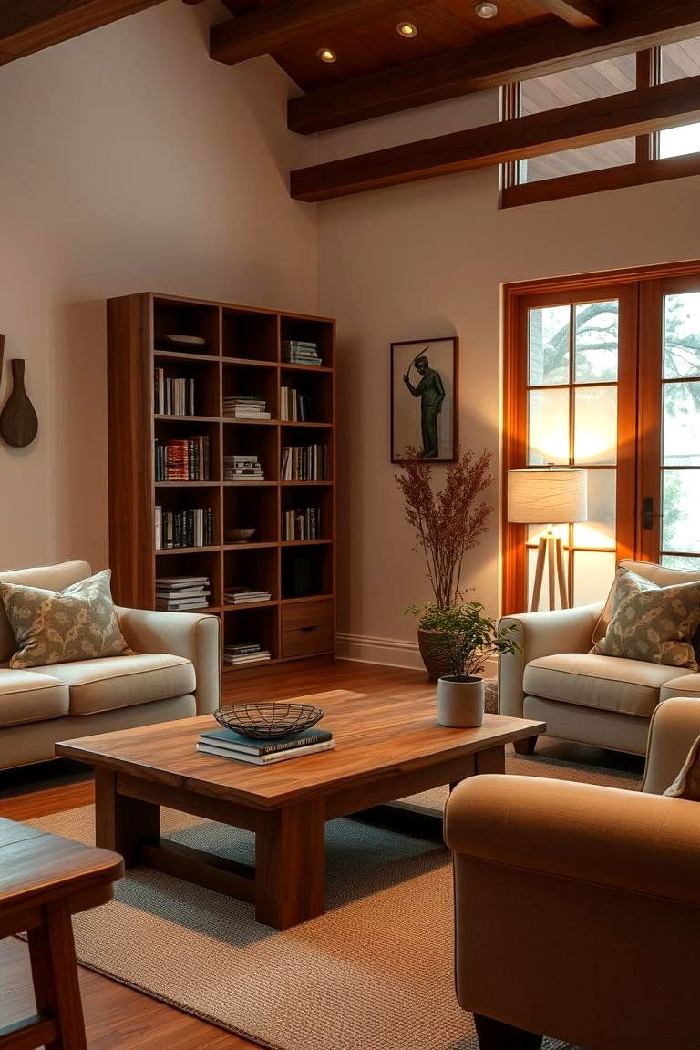 Use Natural Wood Furniture - 24 Natural Living Room Ideas