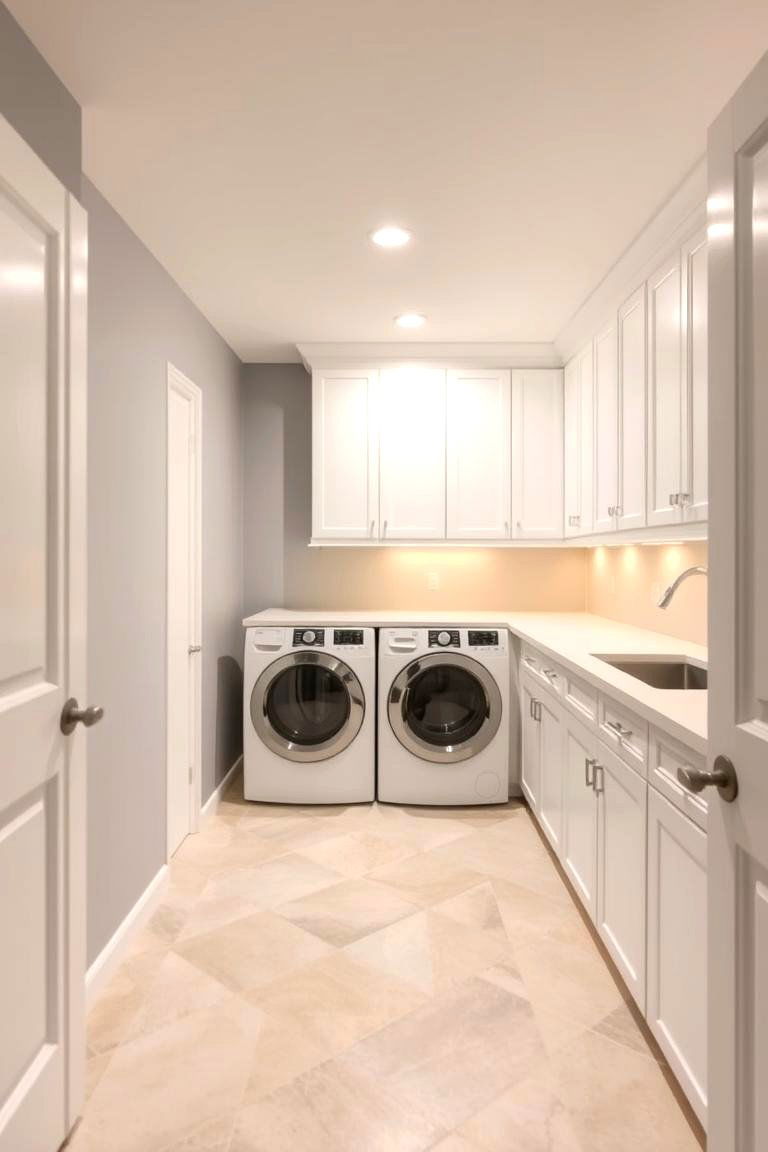 Use Neutral Tones for a Relaxing Atmosphere - 24 basement laundry room ideas