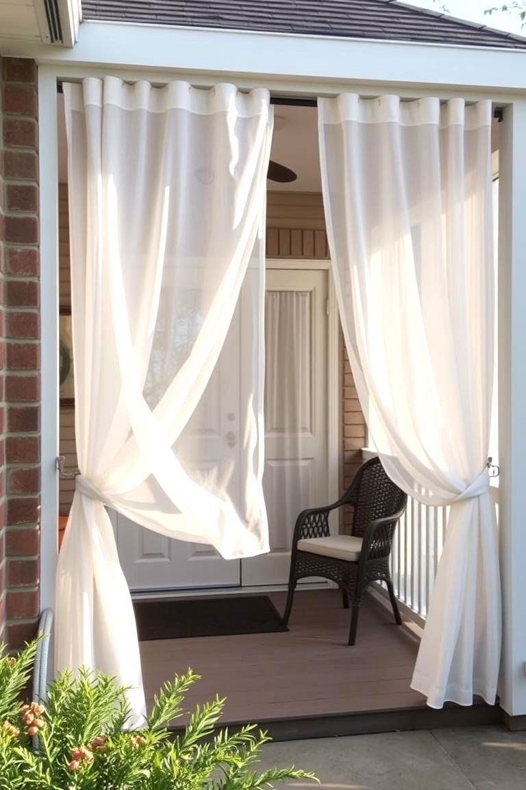 Use Outdoor Curtains or Screens for Privacy - 24 Small Front Porch Ideas