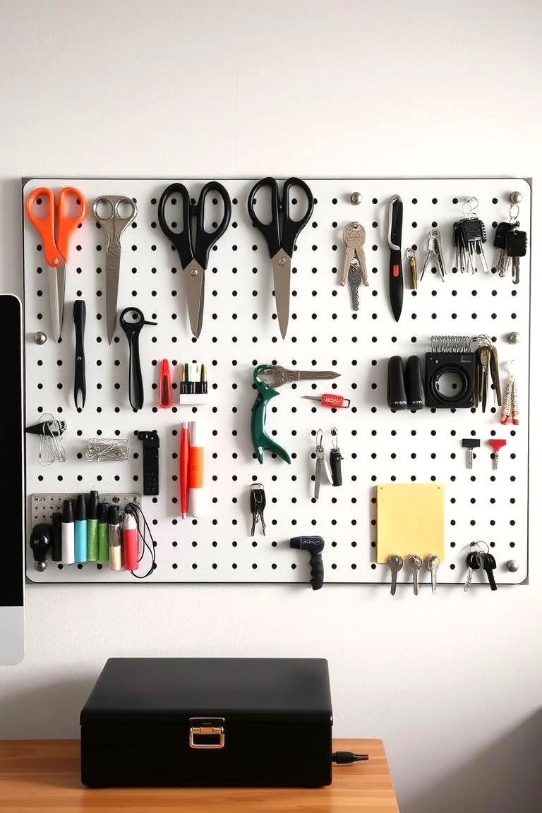 Use Pegboards for Vertical Organization - 24 Desk Organization Ideas