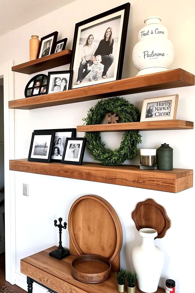 Use Reclaimed Wood Accents - 24 Farmhouse Entryway Ideas