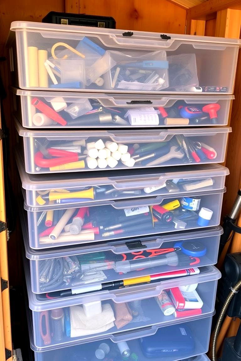 Use Stackable Drawers - 24 Shed Organization Ideas