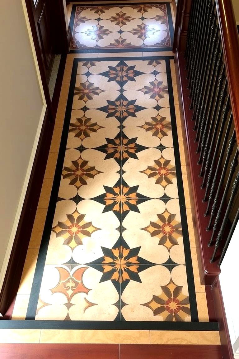 Use Statement Flooring - 24 Stair Landing Ideas