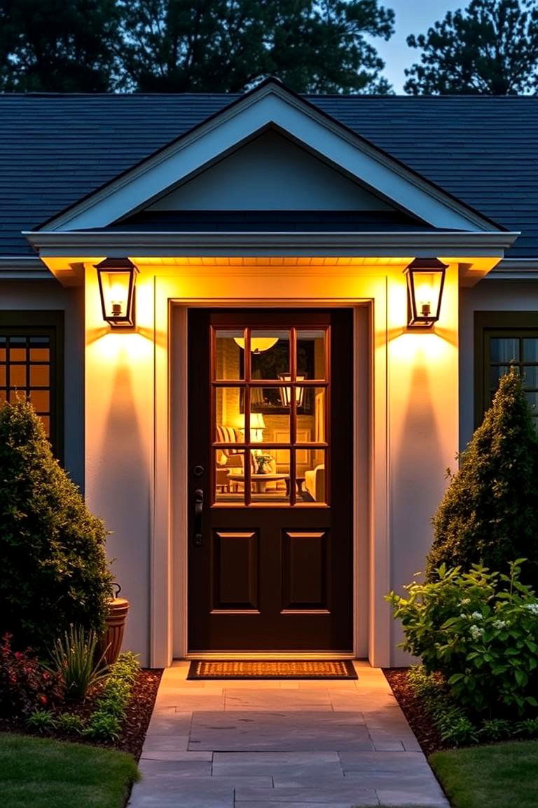 Use Statement Lighting for Drama - 24 Curb Appeal Inspiration for Ranch Homes