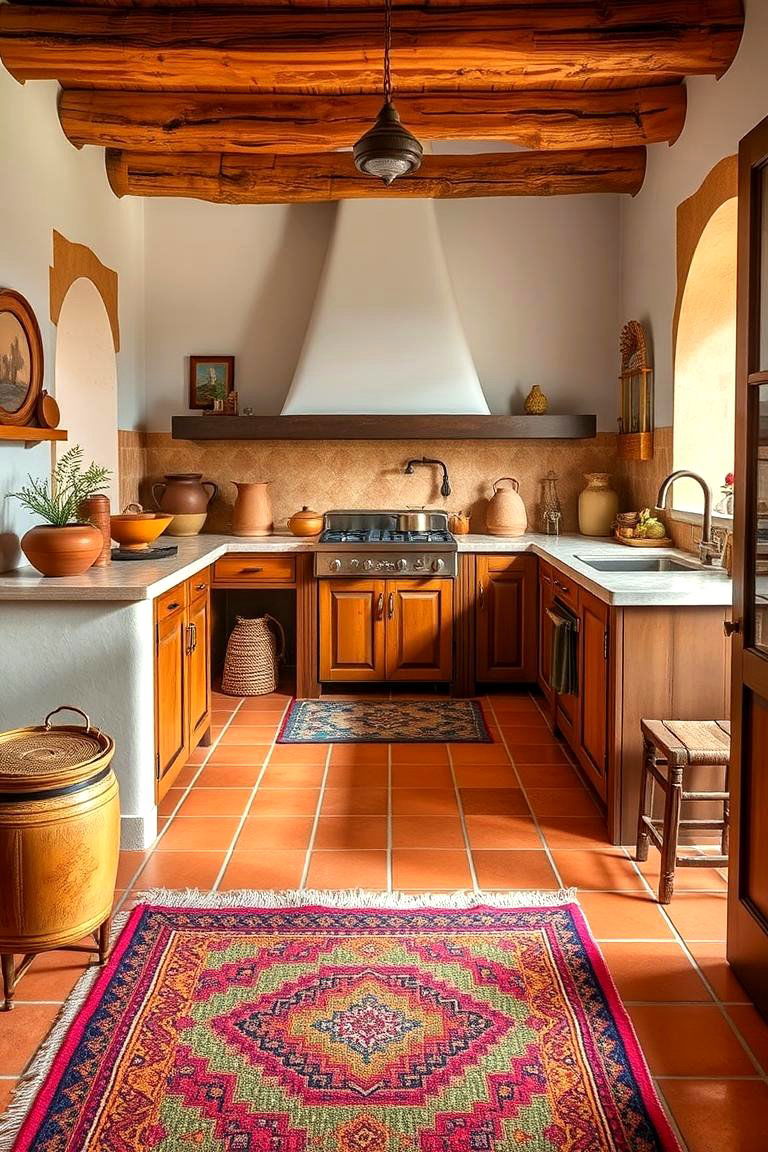 Use Terracotta Flooring - 24 Mexican Kitchen Ideas