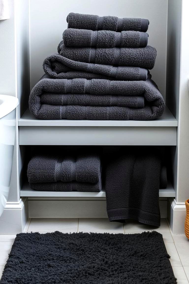 Use Textured Towels and Rugs - 24 Masculine Bathroom Ideas