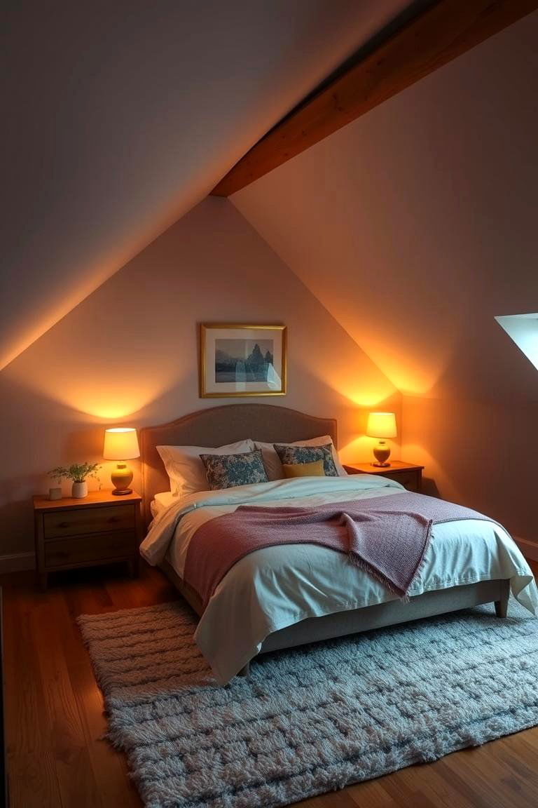 Use Vertical Stripes to Your Advantage - 24 Low Sloped Ceiling Bedroom Ideas