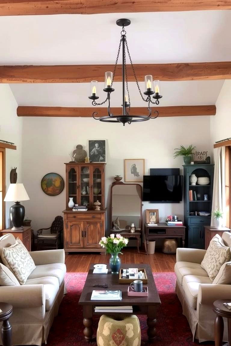 Use Vintage Maps or Art Prints - 24 Small Rustic Living Room Ideas