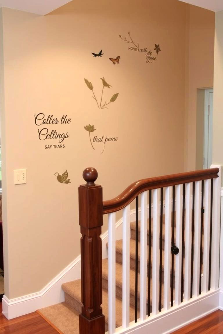 Use Wall Decals or Stencils - 24 Stair Landing Ideas