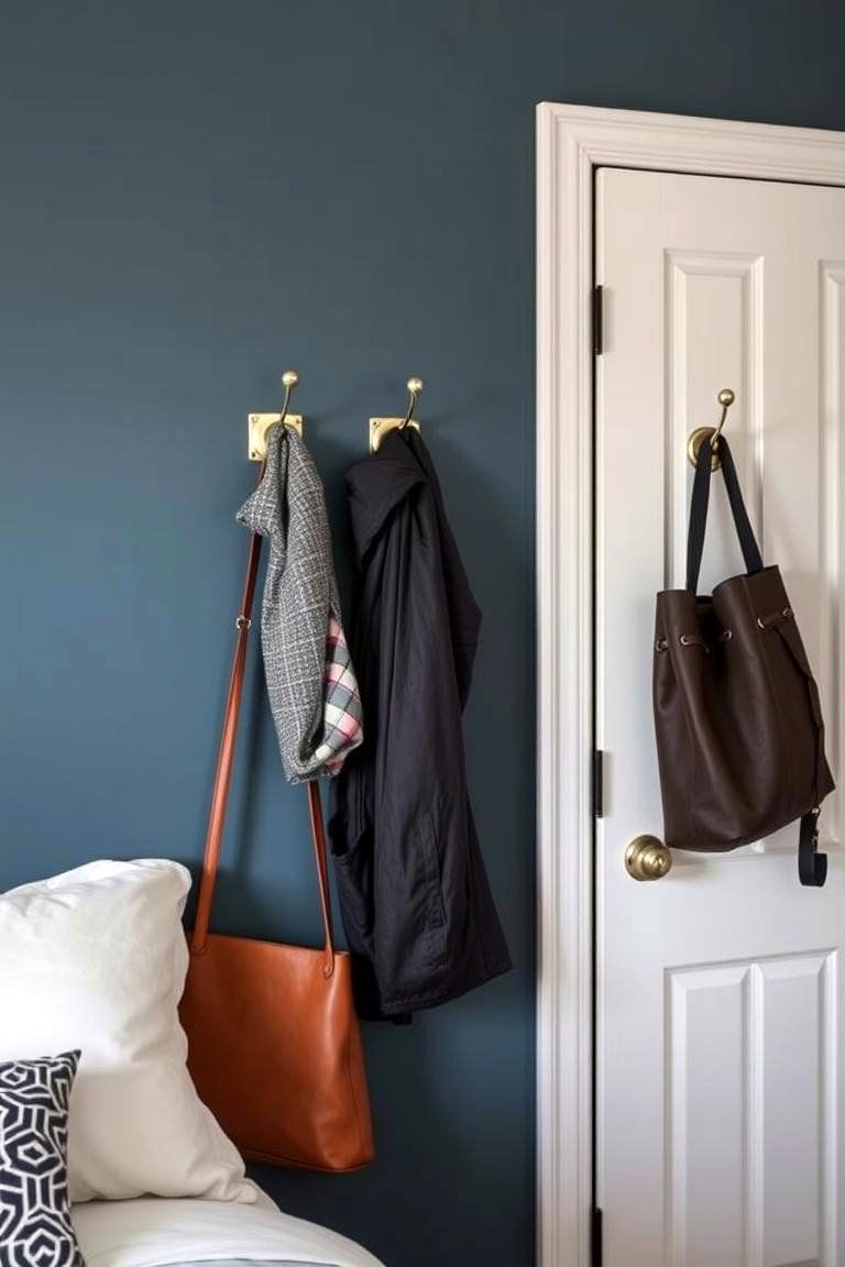 Use Wall Hooks for Easy Storage - 24 small guest room ideas