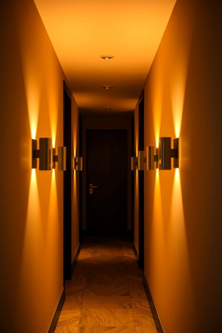 Use Wall Sconces for Soft Ambient Light - 24 Narrow Hallway Lighting Ideas