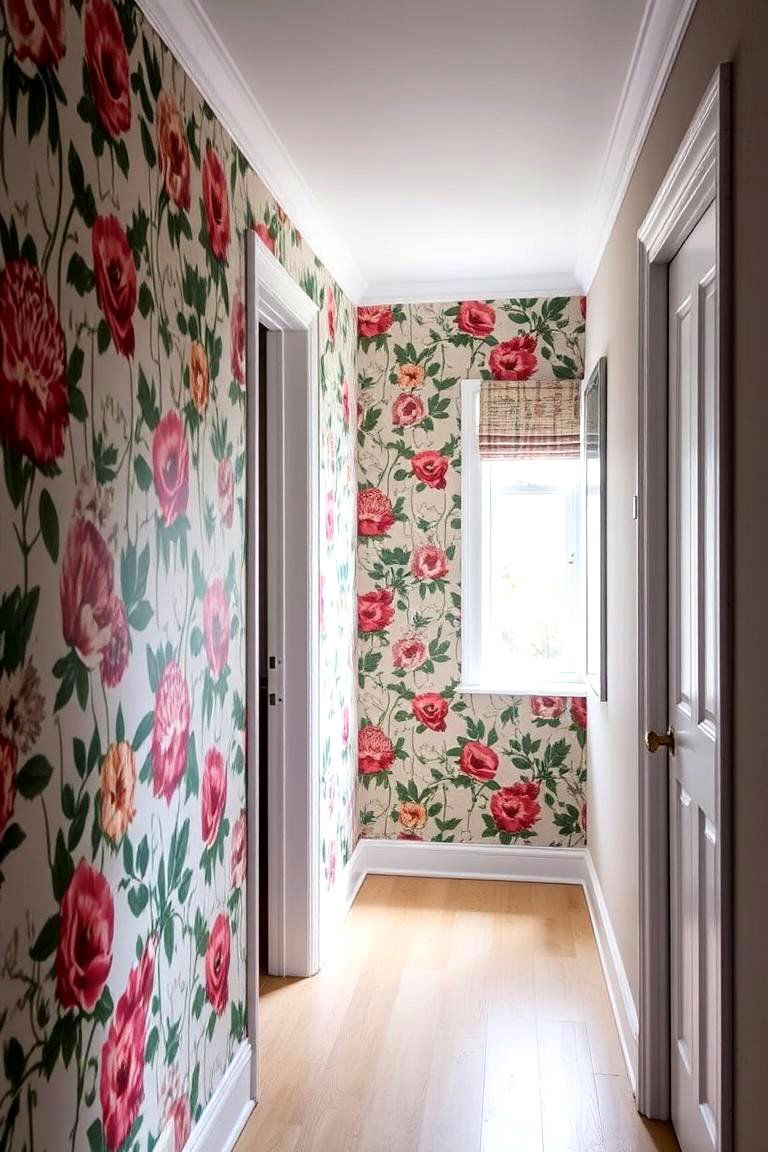 Use Wallpaper for a Statement Wall - 24 Hallway Ideas