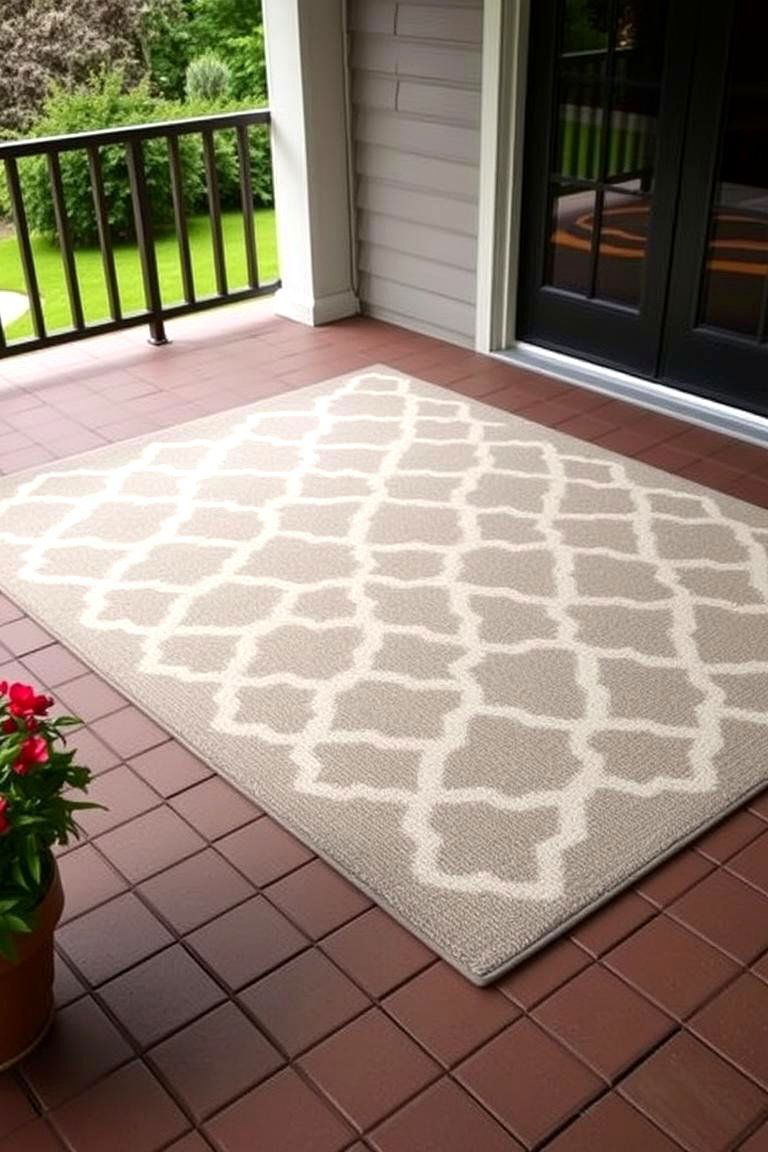 Use a Bold Outdoor Rug - 24 Curb Appeal Ideas