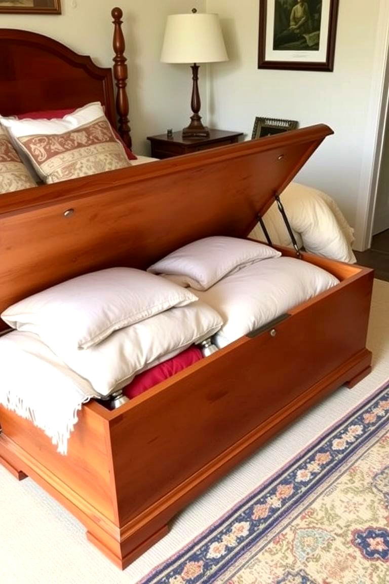 Use a Cedar Chest for Storage - 24 Bedding Storage Ideas