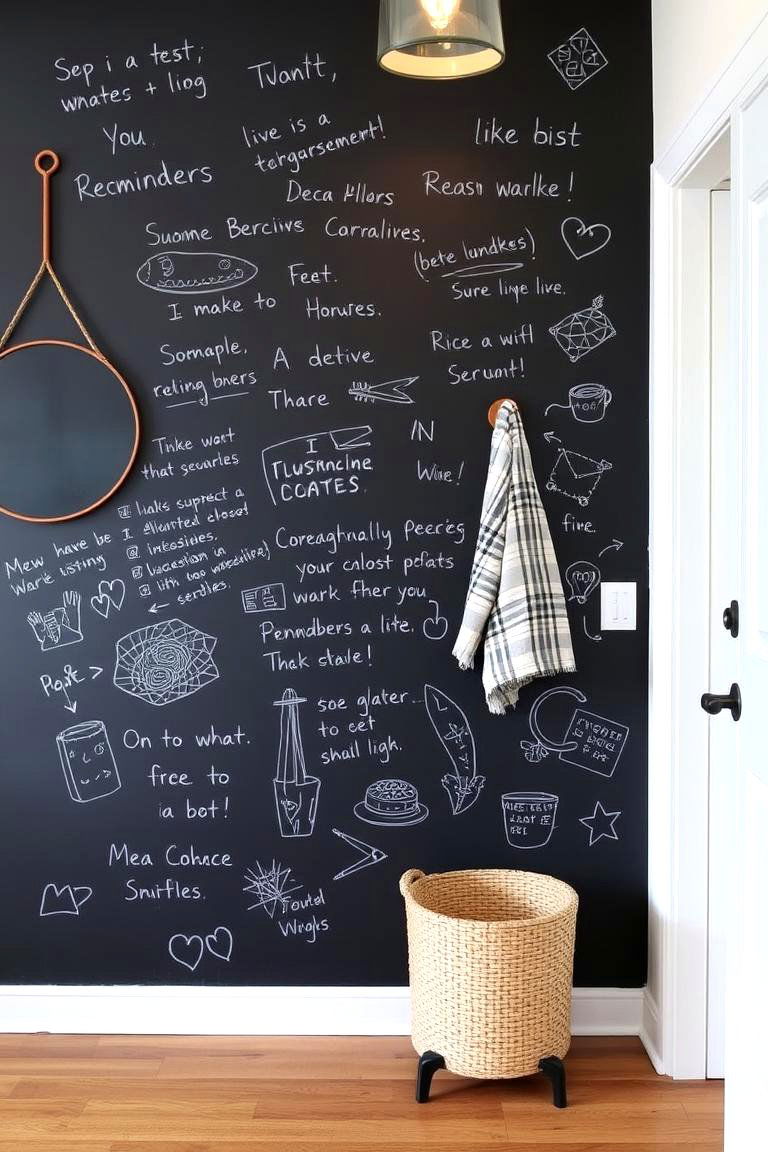 Use a Chalkboard Wall - 24 Entryway Wall Ideas