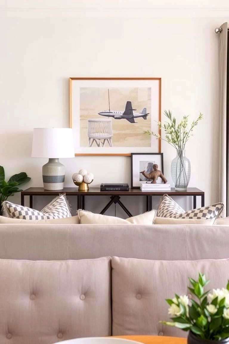 Use a Console Table for Added Surface Space - 24 Awkward Living Room Layout Ideas