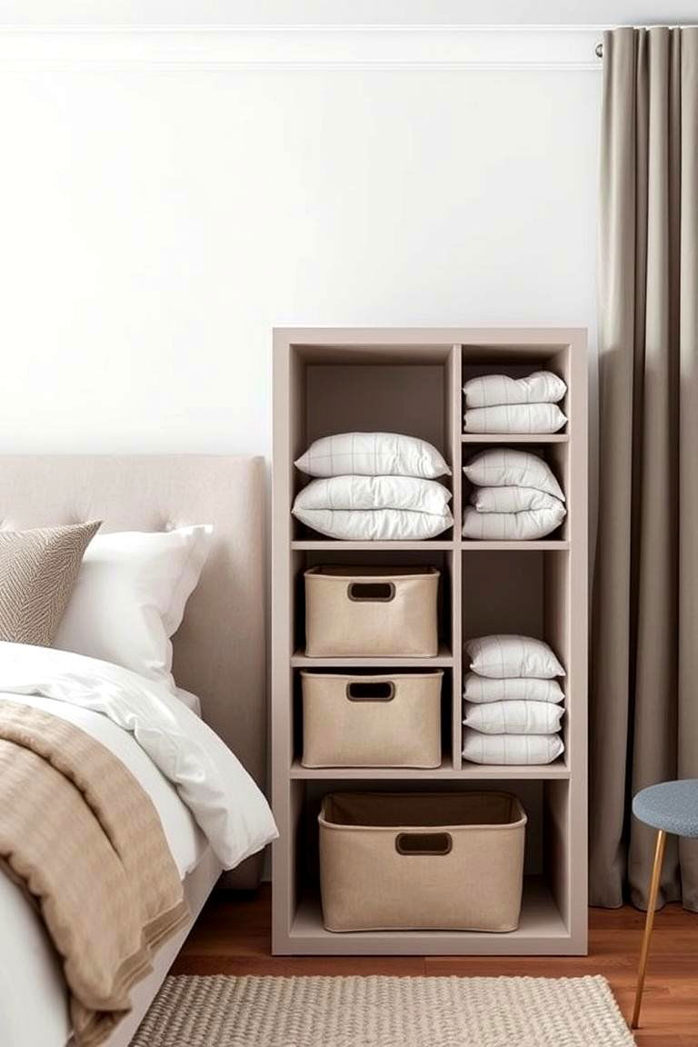 Use a Cube Storage Unit - 24 Bedding Storage Ideas