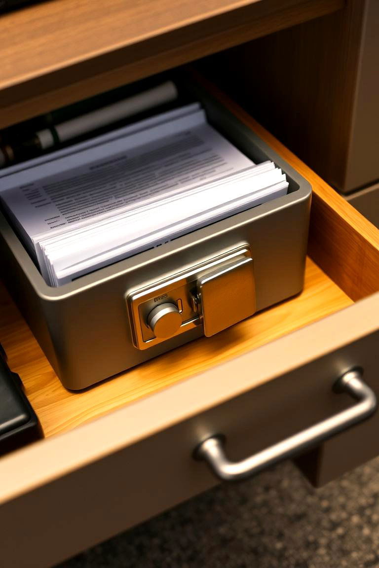 Use a Desk Drawer Lock Box - 24 Desk Organization Ideas