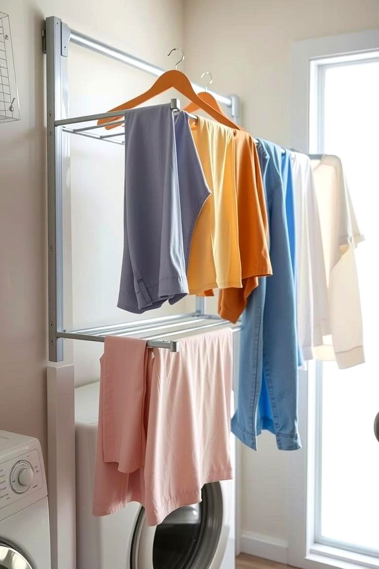 Use a Foldable Drying Rack - 24 Laundry Room Storage Ideas