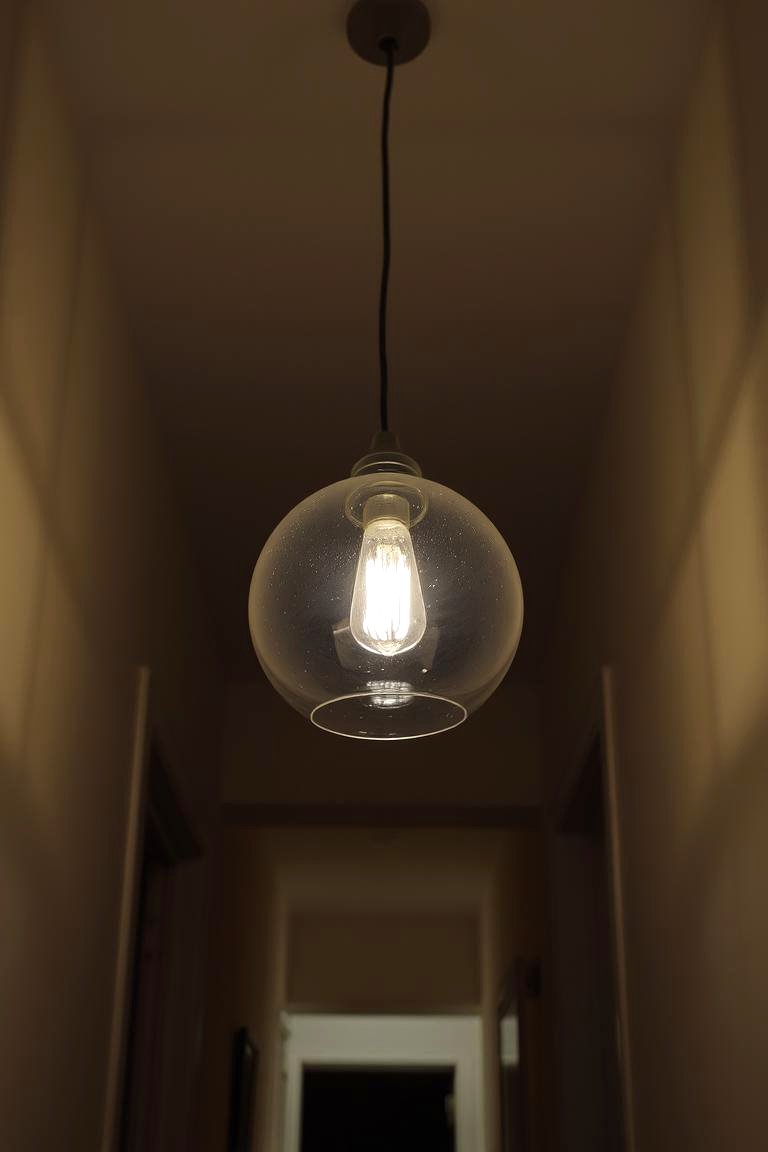 Use a Glass Pendant for Subtle Elegance - 24 Narrow Hallway Lighting Ideas