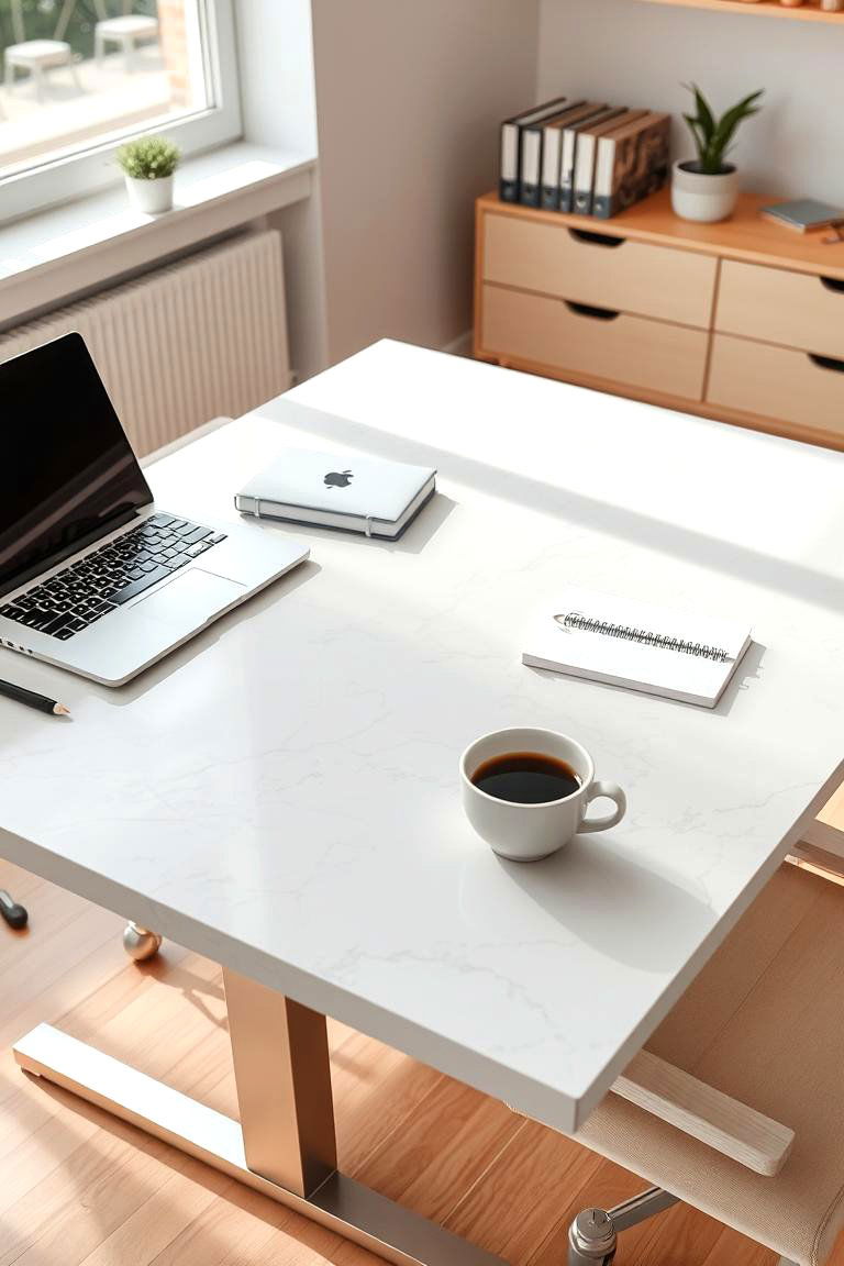 Use a Large Desk for Plenty of Workspace - 24 Home Office Decor Ideas