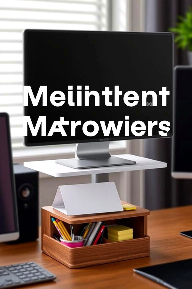 Use a Monitor Stand with Storage - 24 Desk Organization Ideas