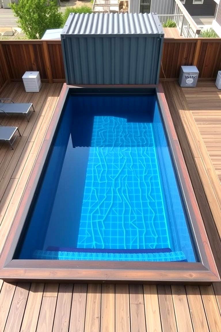 Use a Shipping Container - 24 Backyard Pool Ideas on a Budget