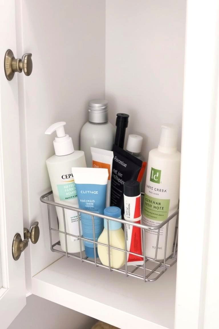 Use a Tidy Caddy for Everyday Essentials - 24 Bathroom Cabinet Organization Ideas