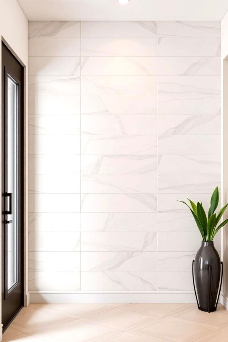Use a Tiled Accent Wall - 24 Entryway Wall Ideas