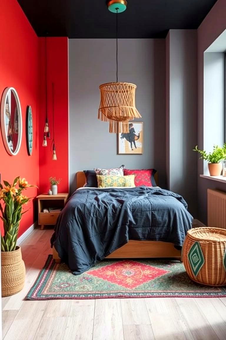 Use an Unconventional Color Palette - 24 Small Boho Bedroom Ideas