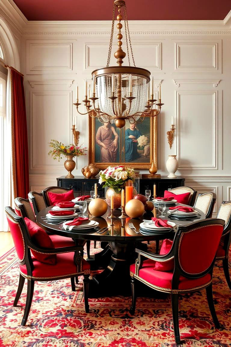 Use of Bold Color in Accent Pieces - 24 Formal Dining Room Ideas