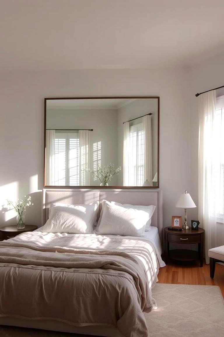 Use of Mirrors to Reflect Light - 24 Cozy Bedroom Ideas
