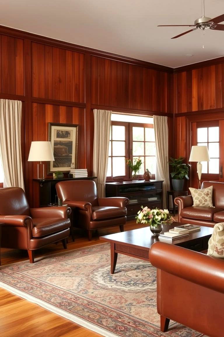 Use of Natural Materials Wood and Leather - 27 1950s Living Room Ideas