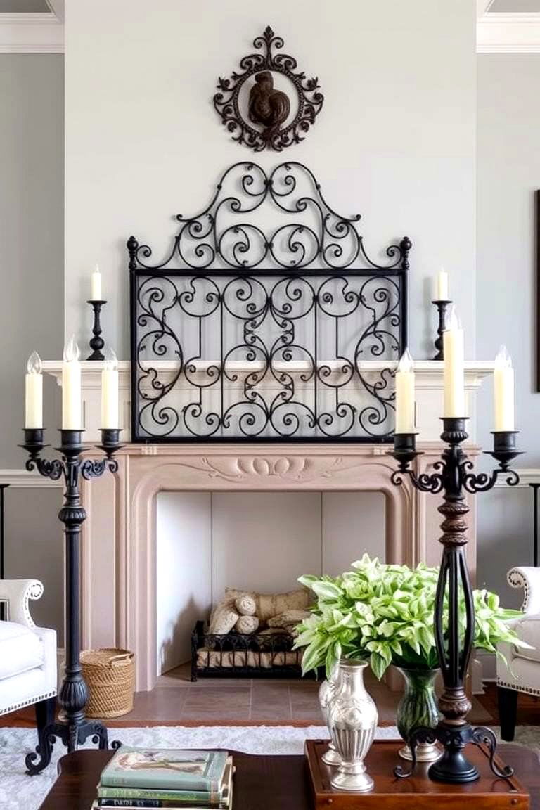 Use of Wrought Iron Accents - 24 French Country Living Room Ideas
