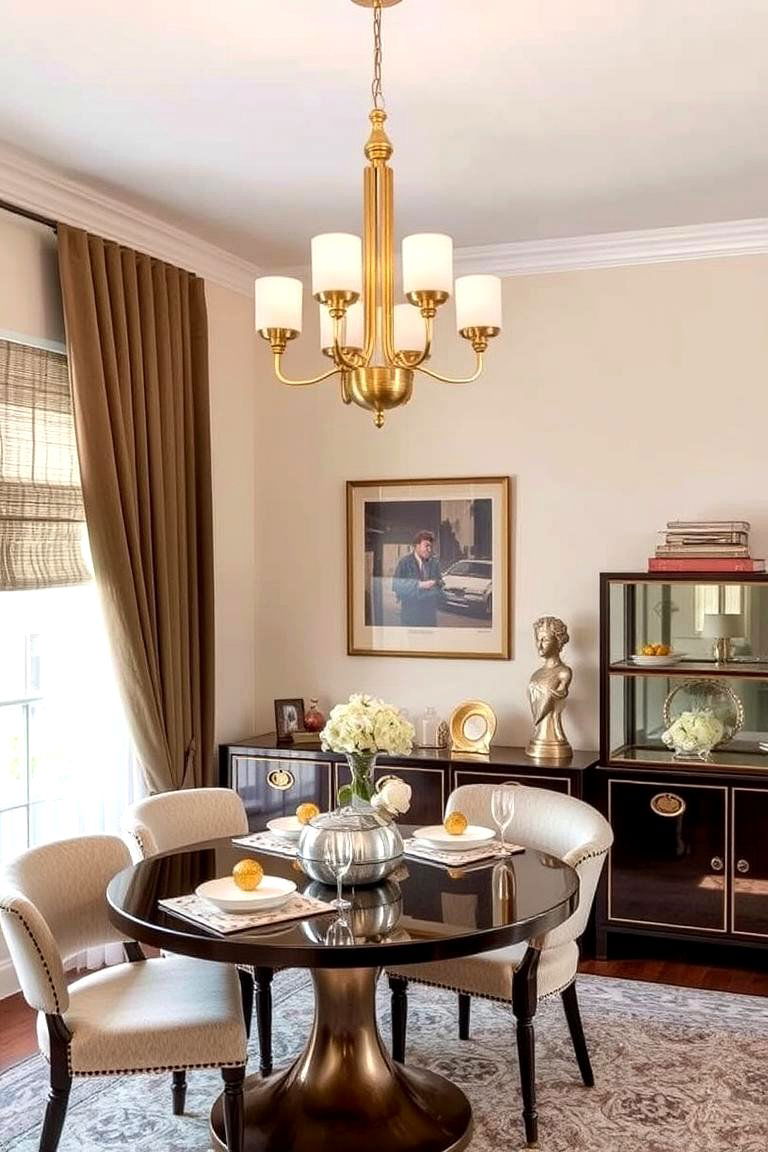 Using Brass and Gold Accents - 24 70s Dining Room Design Ideas