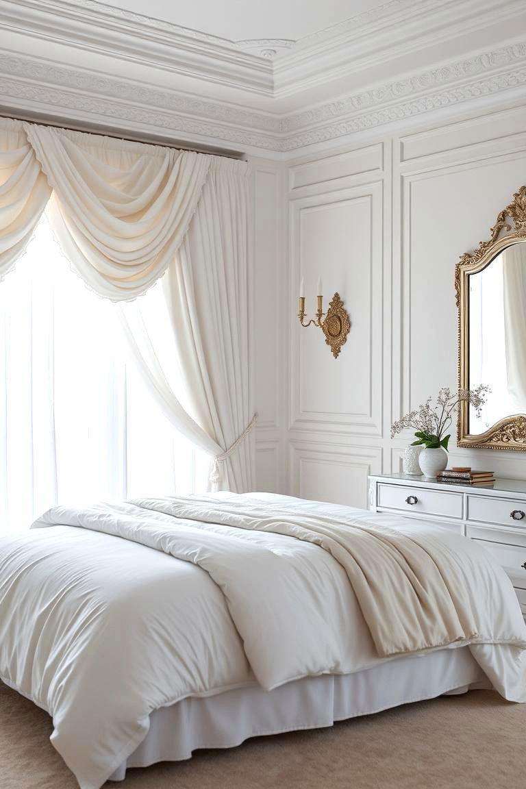 Using Different Shades of White - 24 White and Cream Bedroom Ideas