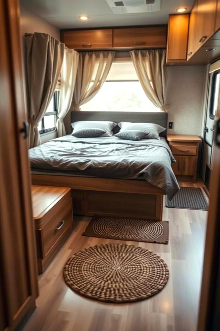 Using Rugs to Define Zones and Add Warmth - 24 Rv Bedroom Ideas