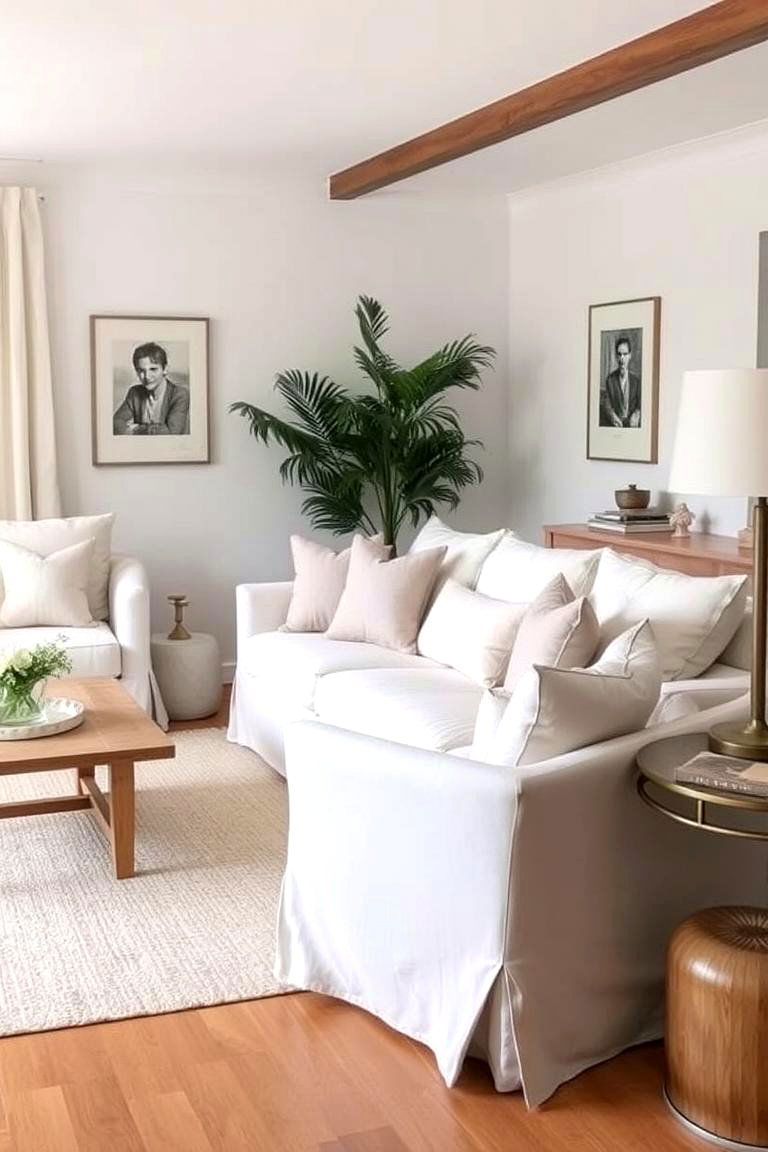 Using Slipcovers for a Relaxed Feel - 24 Neutral Living Room Ideas